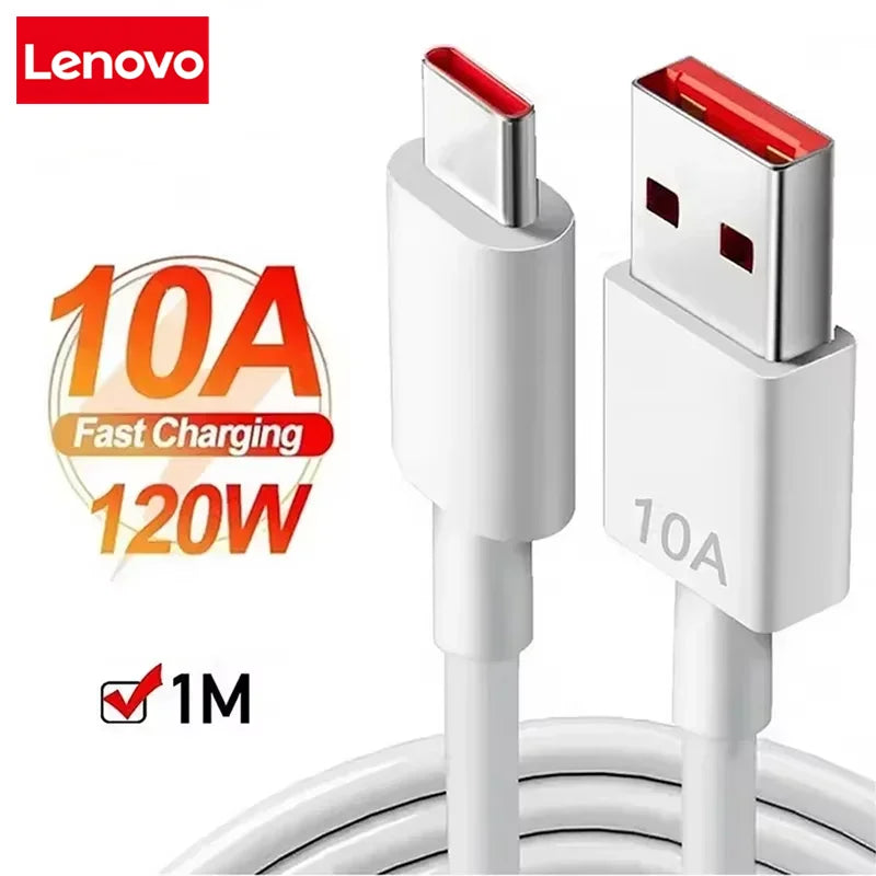 Batería externa Lenovo 120W 500000mAh de gran capacidad con 4 cables en 1, pantalla digital inteligente, batería portátil ligera para iPhone, nueva