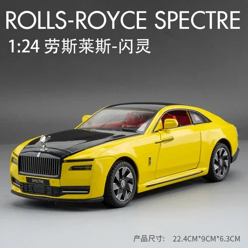Rolls Royce Spectre Alloy Car Model for Boys, Simulation, Sound, Light, Collectible Metal Toys, Vehicles, Tire, Child, 1/24 Scale