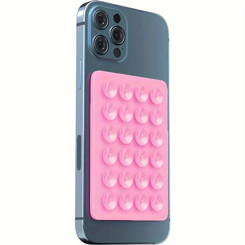 Support de téléphone à ventouse en silicone, support mural, carré, antidérapant, simple face, autocollant arrière, polymères, multifonctionnel