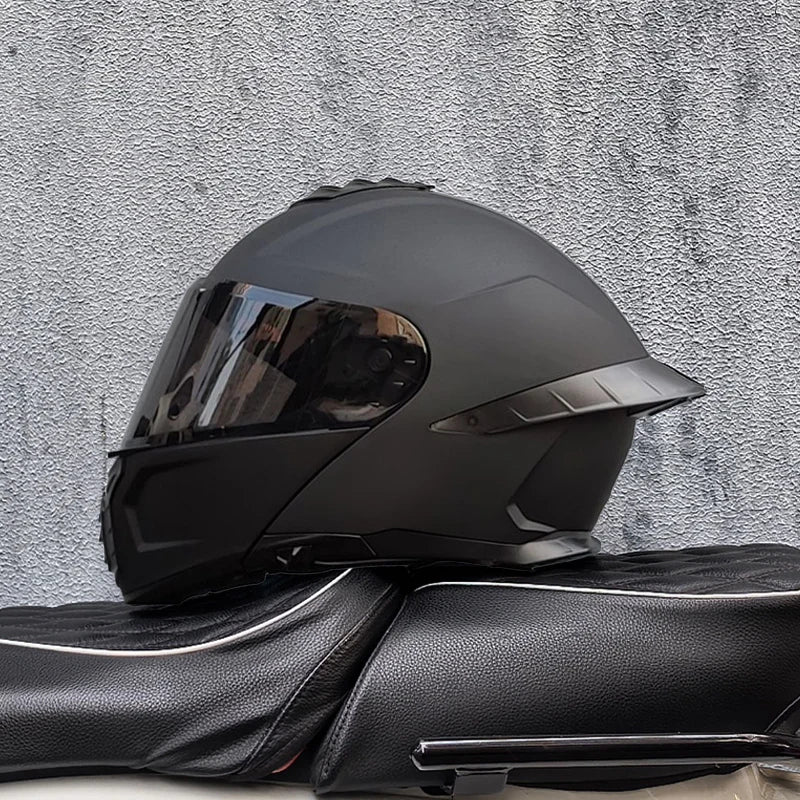 Casque de moto intégral ORZ-B08A, motif Mecha brillant, casque de course, casque de sécurité certifié DOT de Style italien avec Vi teinté