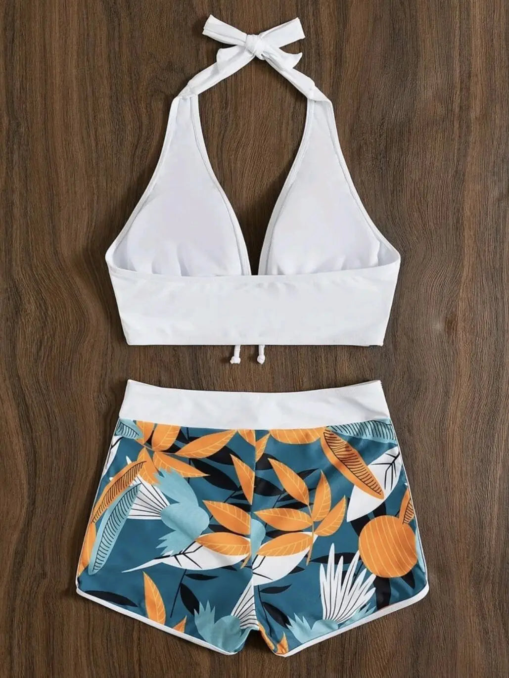 Ensemble de bikini halter 2026, maillot de bain court pour femme, maillot de bain taille haute imprimé, tenue de plage