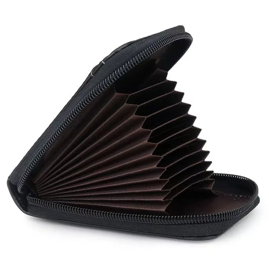 Portefeuille RFID Accordéon 12 Emplacements — Cuir Mince Minimaliste Homme Femme