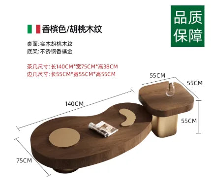 Mesas de centro modernas de nogal estilo europeo mesas de centro de sala de estar de madera de mediados de siglo Tavolino Salotto muebles para el hogar