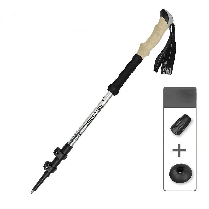 1 pièces en aluminium randonnée en plein air Anti choc bâtons de marche télescopique Trekking bâtons d'escalade ultralégers cannes de marche 135CM