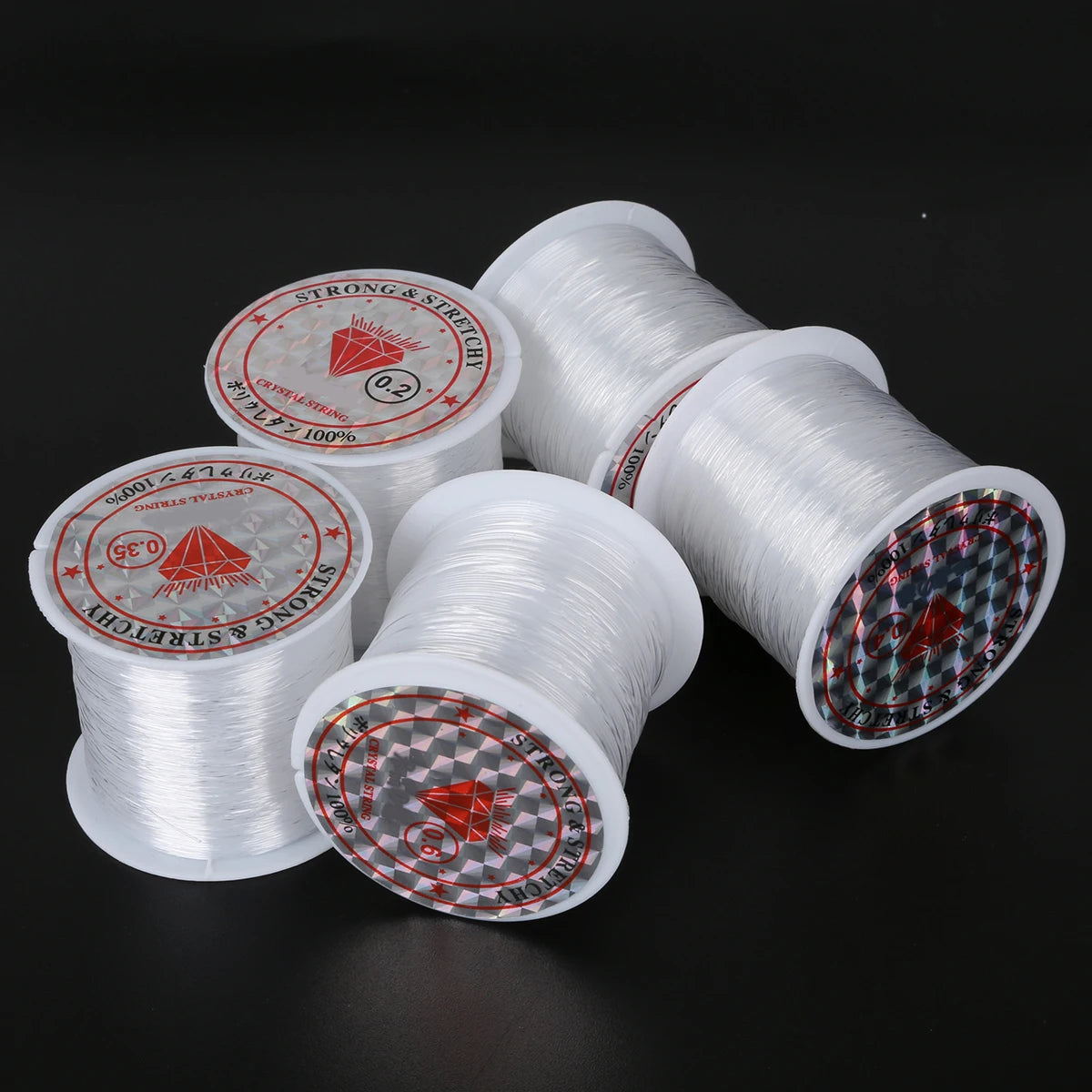 0.2/0.25/0.3/0.35/0.4/0.45/0.5/0.6mm 1 rouleau de fil de ligne de poisson clair Non extensible solide chaîne en Nylon cordon de perles fil bijoux bricolage