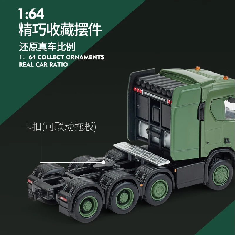 Modèle militaire 1/64 en alliage — camion de remorquage, véhicule tout-terrain, collection, cadeau de vacances