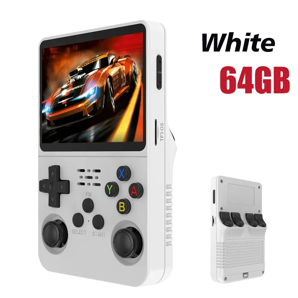 Consola de juegos portátil retro R36S con sistema ARKOS, pantalla IPS de 3,5 pulgadas, almacenamiento de 128 GB/64 GB, juegos precargados, regalo portátil para niños y jugadores