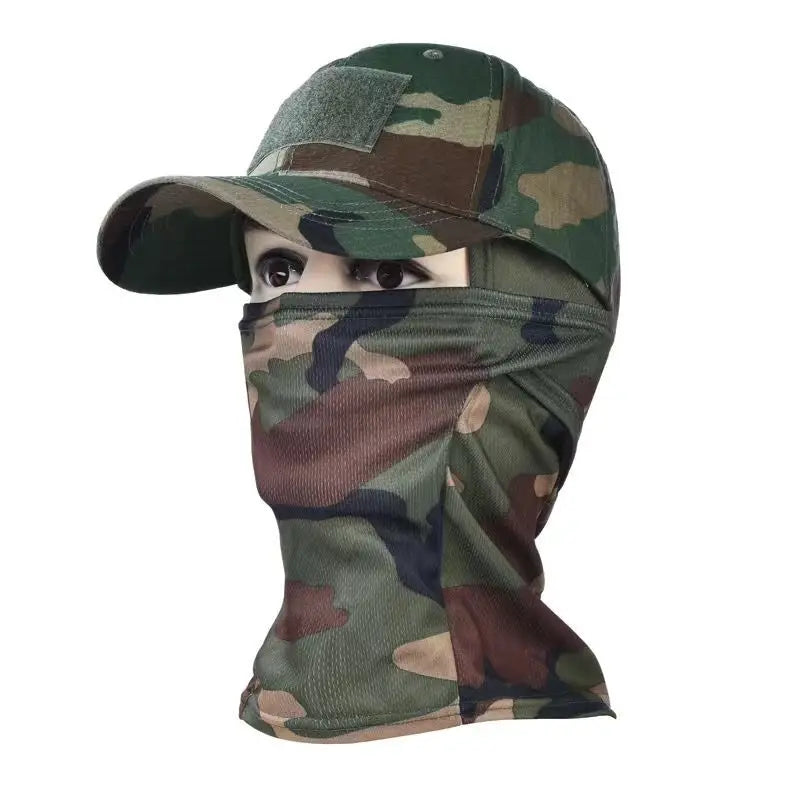 Casquette de baseball tactique camouflage, pour la pêche en plein air, la randonnée, la chasse, les sports, protection solaire, respirante, camouflage, cagoule, demi-masque de ski