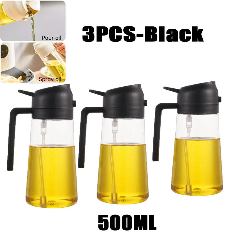 Botella pulverizadora de aceite de oliva para barbacoa, pulverizador de aceite de oliva de plástico, botella vacía, botella de vinagre o brocha de aceite, 200/300/500ml
