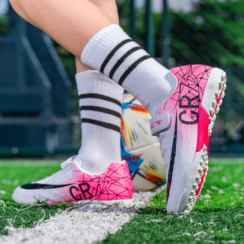 Chaussures de Football Enfant Garçon Légères — Gazon Intérieur & Extérieur