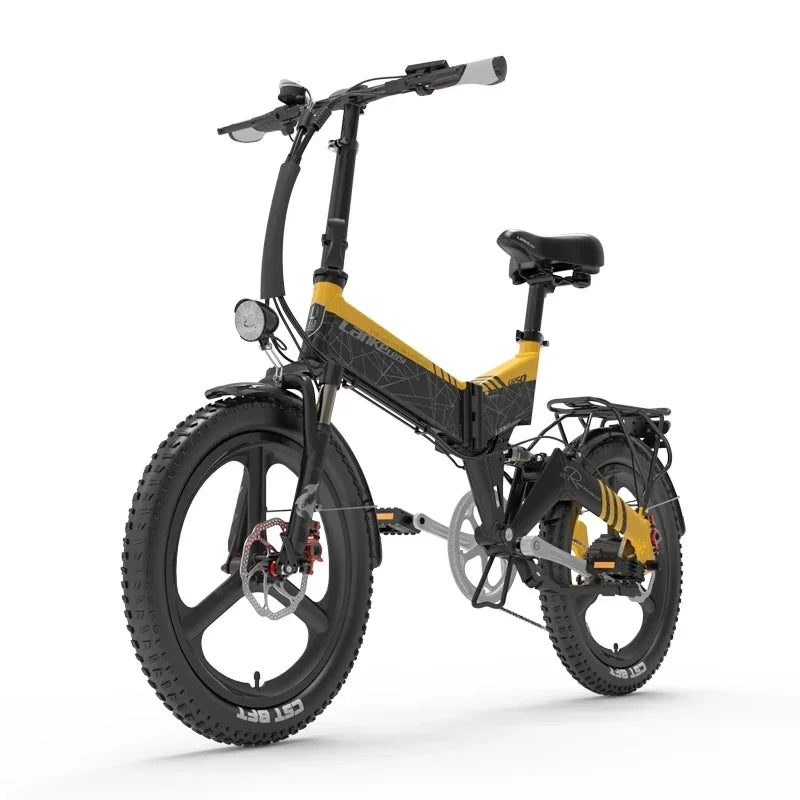 LANKELEISI-G650 Folding Electric Bicycle, 20 Inch, 500W, 48V, 12.8 Ah, with Lithium Battery, City, Adult