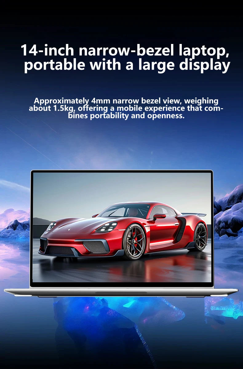 Ordinateur portable NAIWO 2026 14,1 pouces ultra-fin Windows 11 16 Go 2 To SSD PC Gamer Intel 4405U Écran 1920*1080 pour le bureau et les études