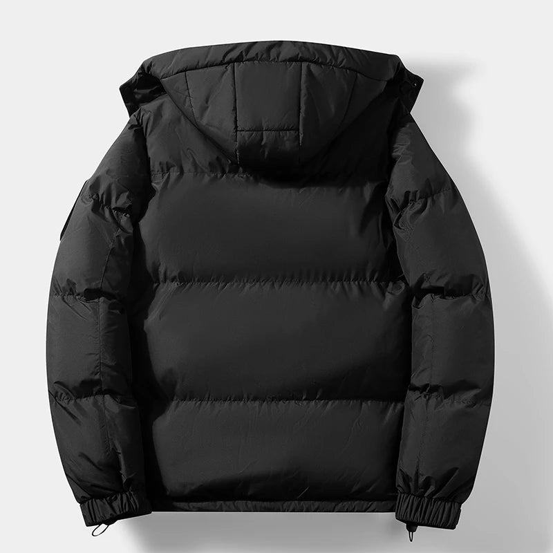 Men's Hooded Jacket, Outdoor Wear, Hiking, Camping, Windproof, Breathable, Warm, Cotton, Comfortable, Fashionable and Trendy, Winter