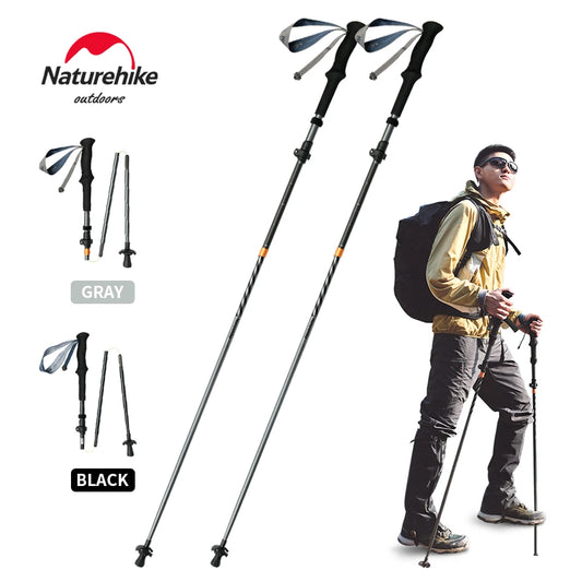 Naturehike – bâtons d'escalade ultralégers, pliables, pour l'extérieur, en Fiber de carbone, à verrouillage rapide