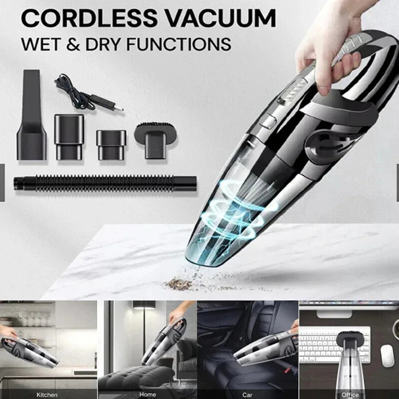 Aspirateur à main sans fil, recharge USB, aspirateur de voiture portable, aspirateur à main humide et sec, aspiration puissante sans fil, 12000pa