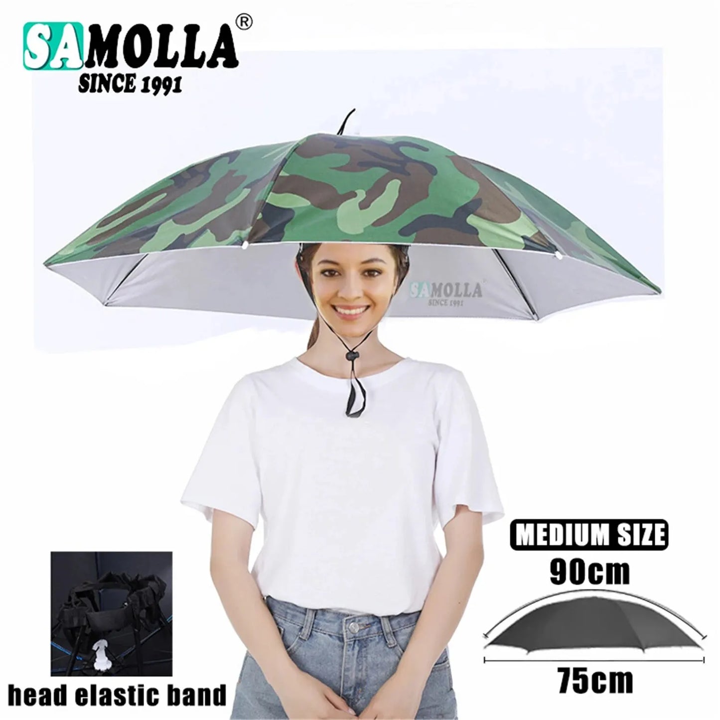 Chapeau parapluie de pluie pliable, pare-soleil imperméable, couvre-chef de pêche, chapeaux de tête de plage, Double couche, Protection UV, Protection solaire