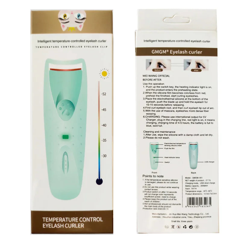 Electric Heated Eyelash Curler for Women, Long-Lasting Makeup, Perm, Clip, Automatic Tool, New Collection