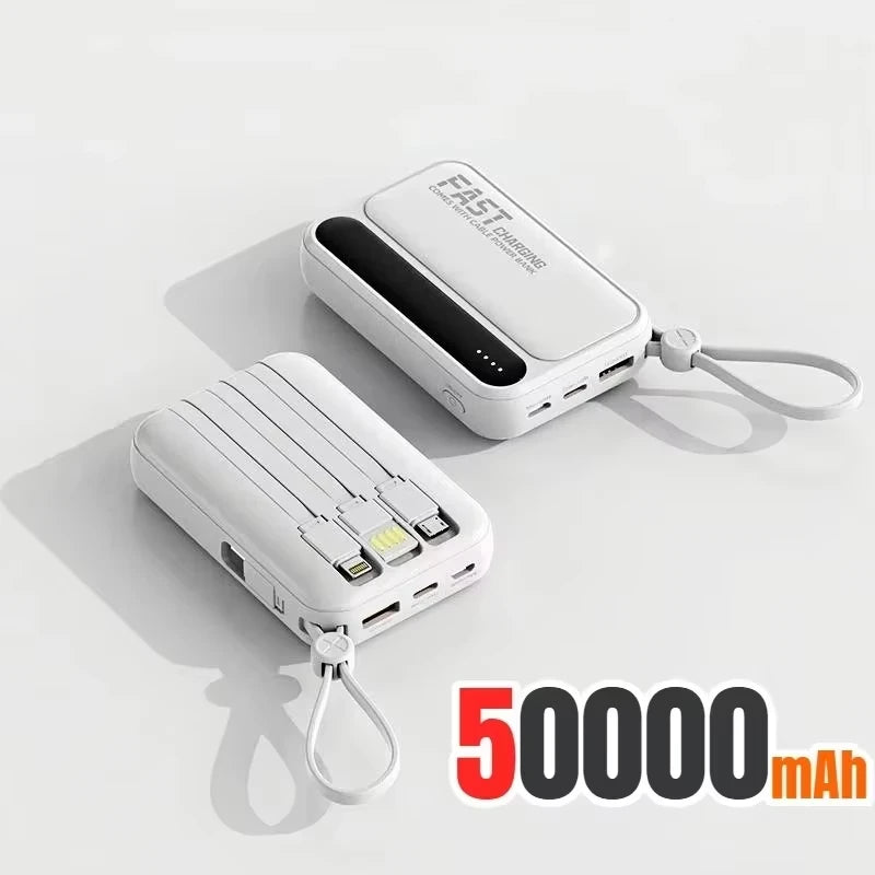 500000mAh 120W batterie externe grande capacité 4 in1 câbles Intelligent affichage numérique lumière Portable Powerbank pour iPhone Huawei nouveau