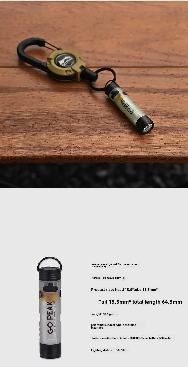 GOPEAK poche Mini lampe de poche extérieure clé pince capuchon ambiant Led longue Endurance secours en cas de catastrophe d'urgence 5050 petite lumière