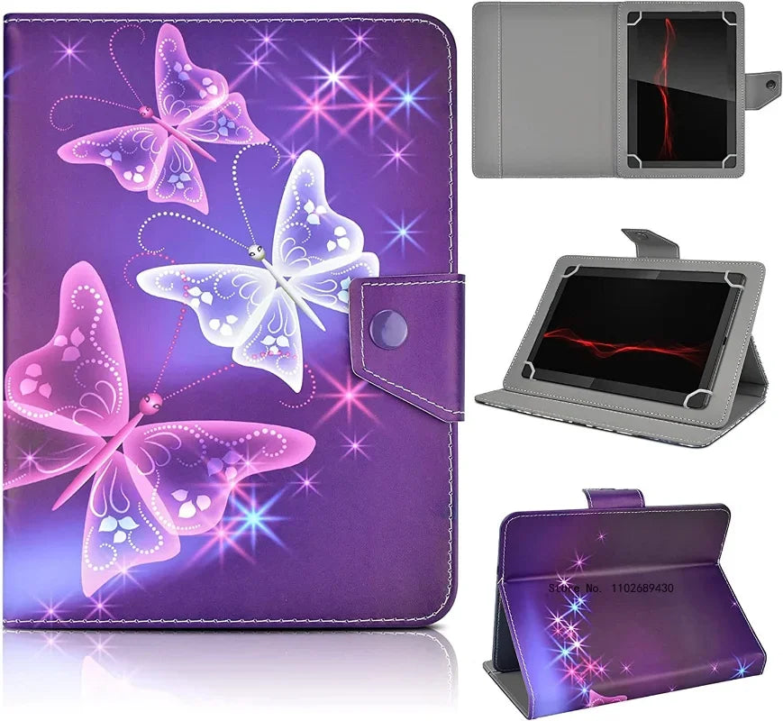 Estuche universal para tableta de 7" 8" 10.1", funda para tableta de 8 pulgadas 10 pulgadas, cubierta de soporte de cuero PET para Android/iOS/Windows de 7-10.5 pulgadas Capa