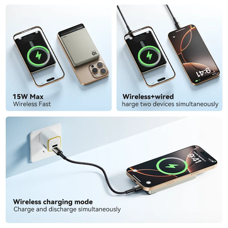KUULAA batterie externe magnétique 10000Ah chargeur Portable sans fil 20W charge rapide pour magsafe pour iPhone 16 15 14 Por Max PowerBank