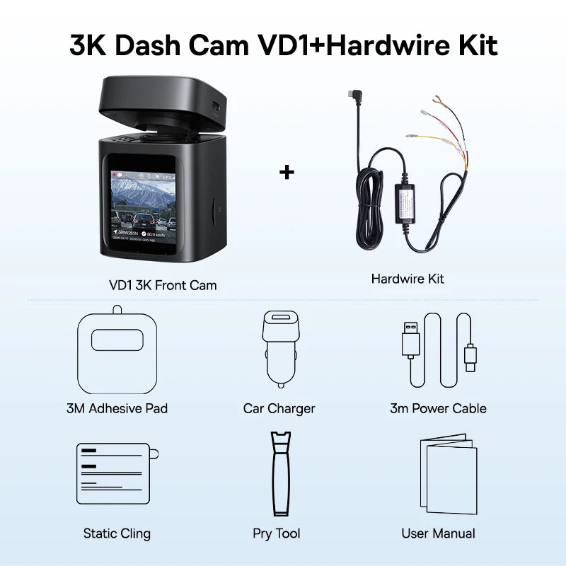 Baseus 3K Dash Cam VD1 cámara delantera y trasera HD GPS integrado Galileo supercondensador coche DVR cámara de coche grabadora Soporte de estacionamiento 24H