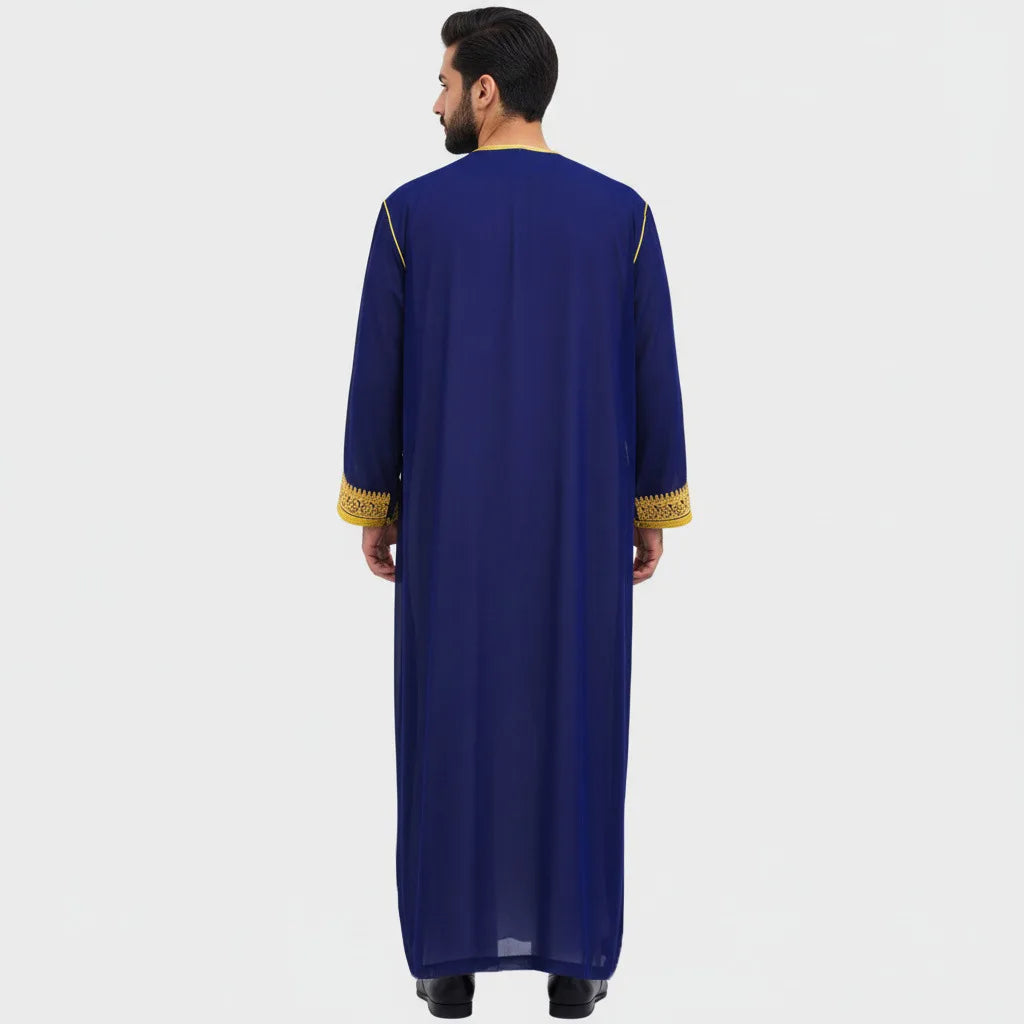 Robe traditionnelle arabe pour hommes, Robe brodée Thobe, ethnique du moyen-orient, Jubba Thobes Eid Djellaba, Kimono Abaya Thoub Dishdasha