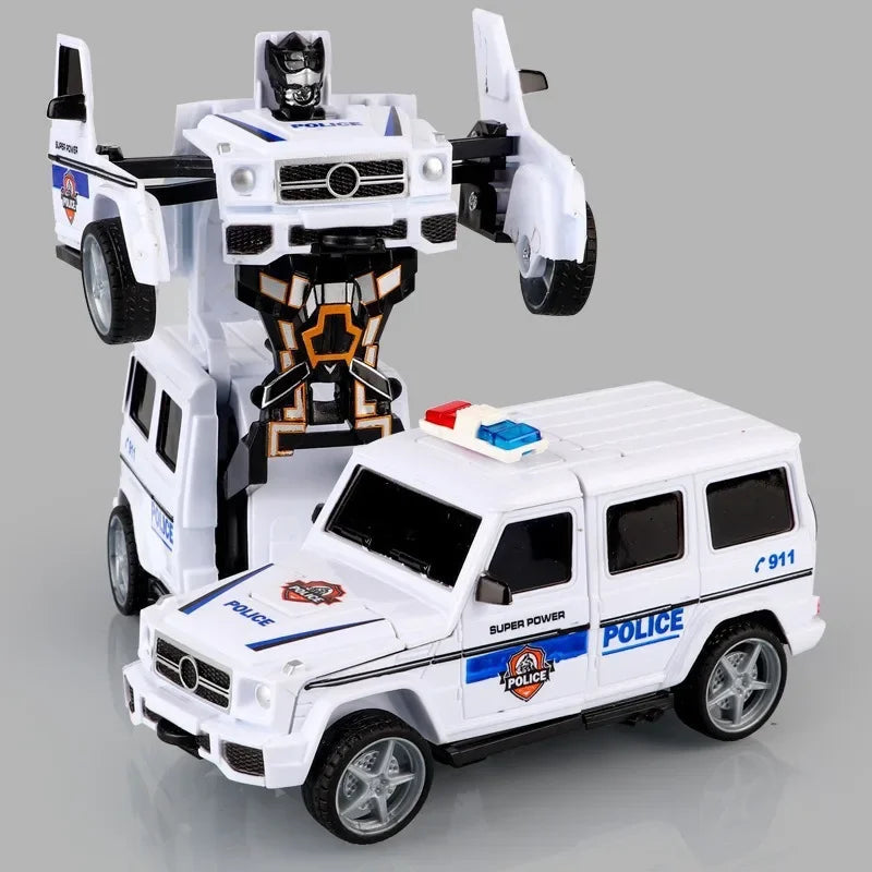 Voiture jouet à changement de forme à impact inertiel pour garçon, robot Autobot à changement de forme à un bouton, puzzle à changement de forme, collision