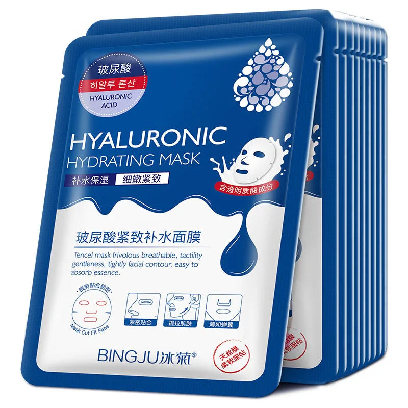 10 Masques Visage à l’Acide Hyaluronique — Hydratant & Rétrécissement des Pores