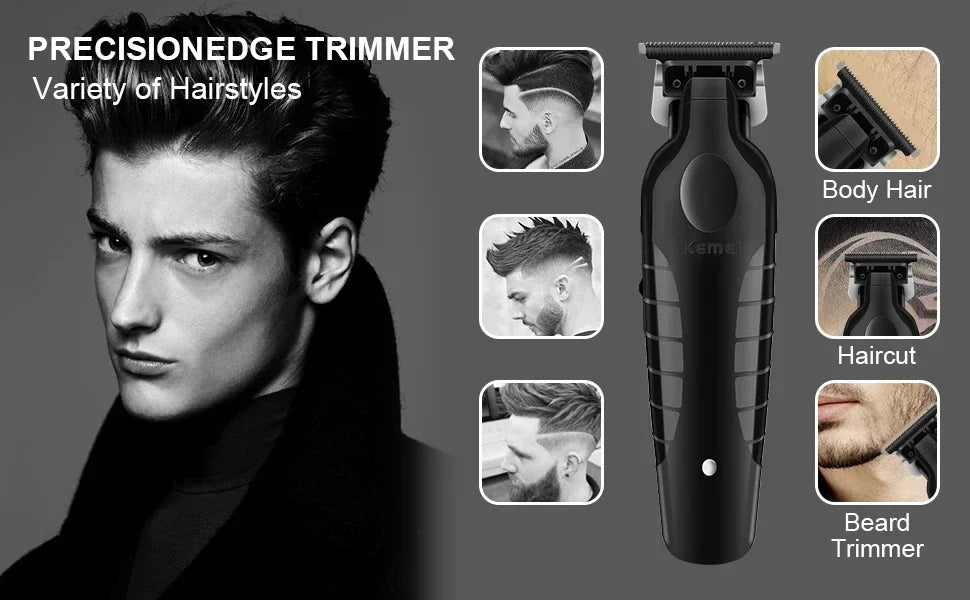 Kemei cortadora de pelo Km-809A Km-2299 Km-2024 cortadora de barba inalámbrica UBS Recargable potentes cortadoras de pelo eléctricas para hombres