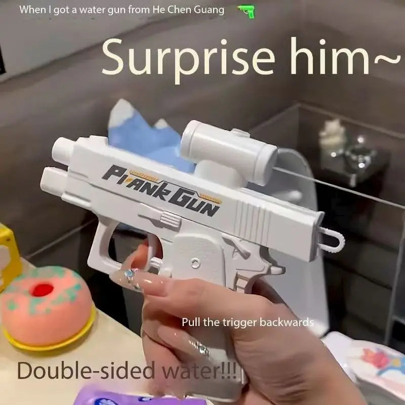 Pistolet à eau inverse Double face drôle-jouet de farces d'été, Mini pulvérisateur d'eau tactique pour enfants et adultes, combat aquatique de piscine et de plage