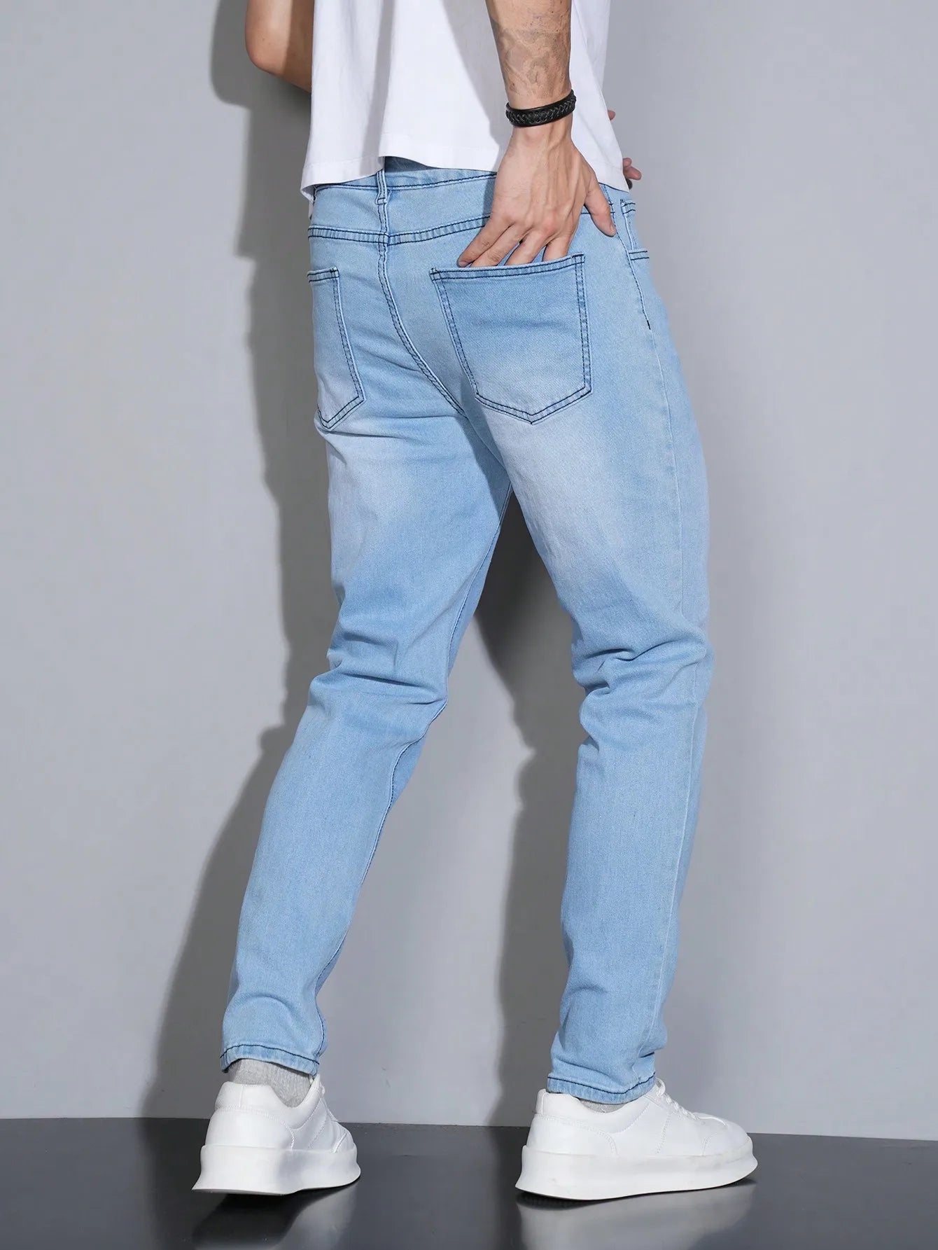 Manfinity Men Men's Skinny Casual Versatile Pocket Jeans