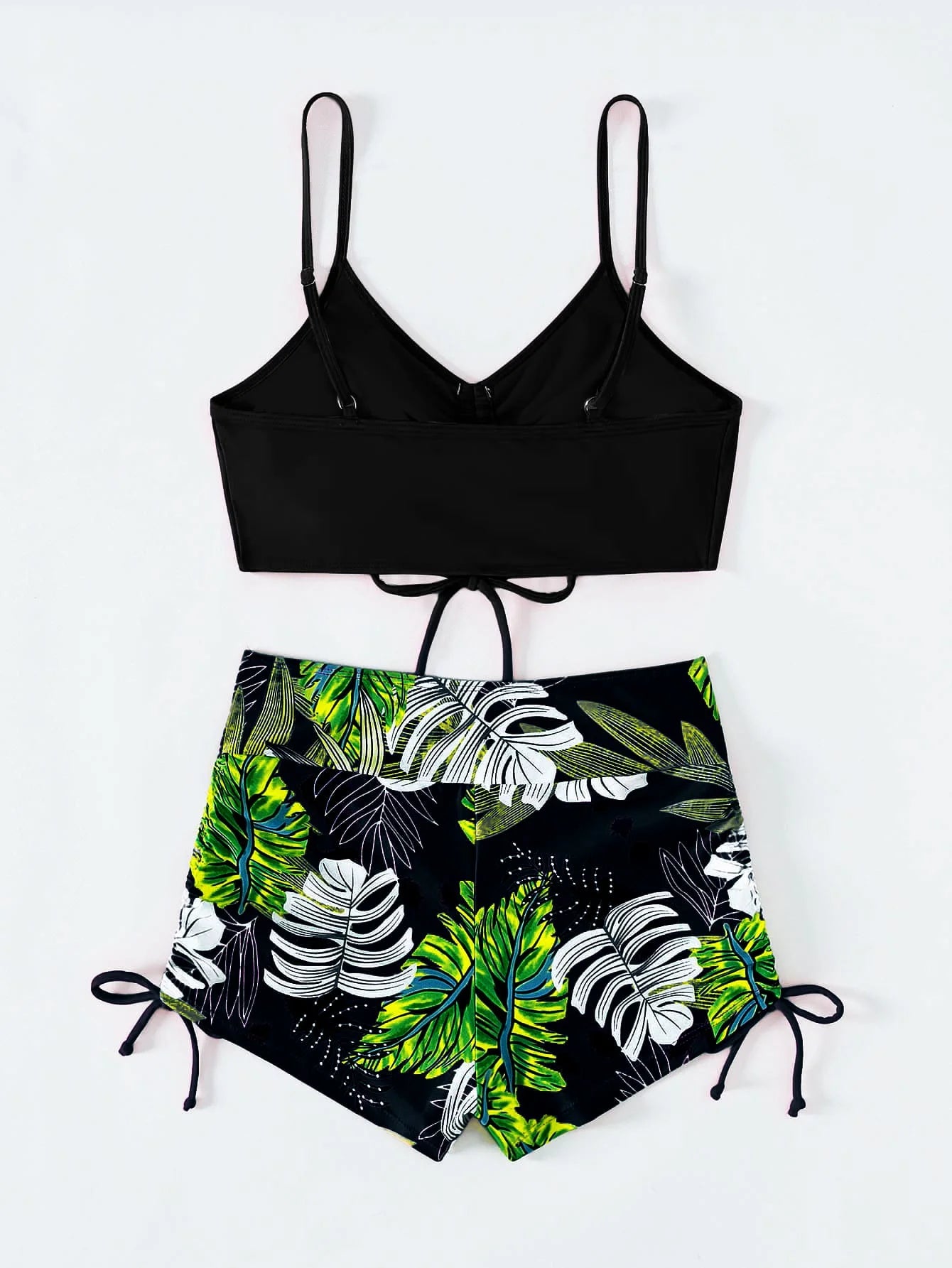 Maillots de bain femme 2026 : Bikinis short à cordon de serrage devant, taille haute, pour la natation et la plage