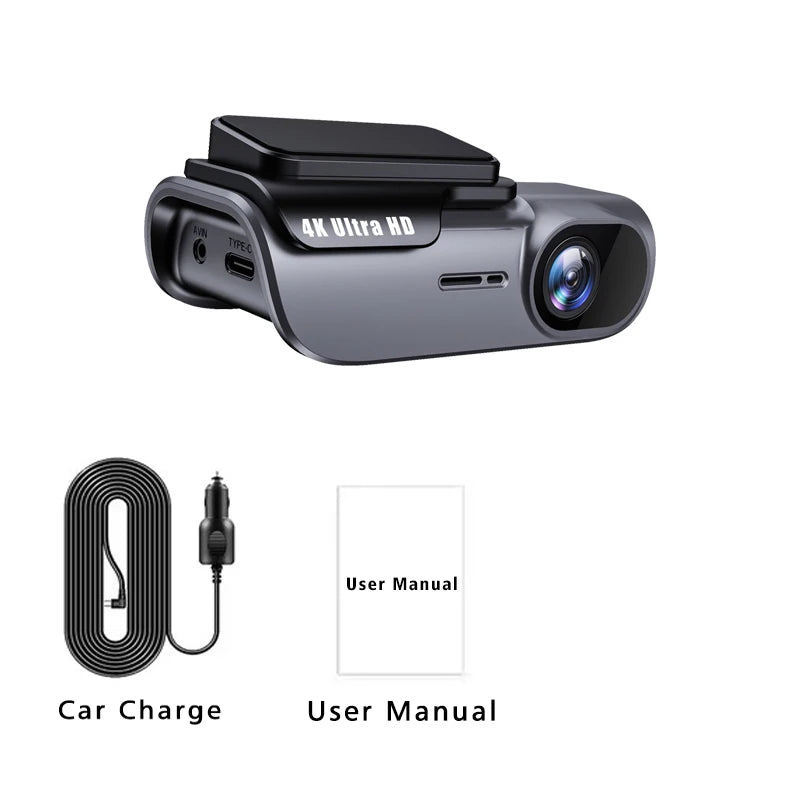 Cámara de salpicadero WIFI 4K 3840x2160P, DVR para coche, grabador de conducción de vídeo, registrador, caja negra, vigilancia 24 horas, visión nocturna