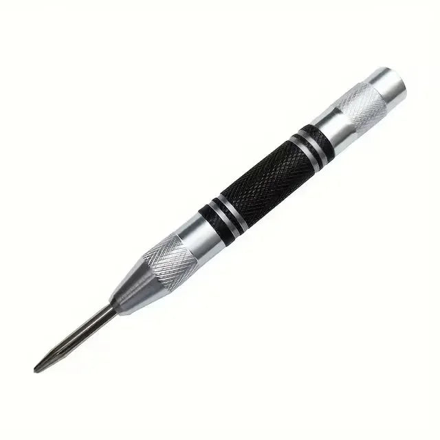 Punzonadora central automática, marcador de orificios, madera, metal, acero, carga por resorte, localizador de taladro, punzón resistente, carpintería, herramienta manual automática
