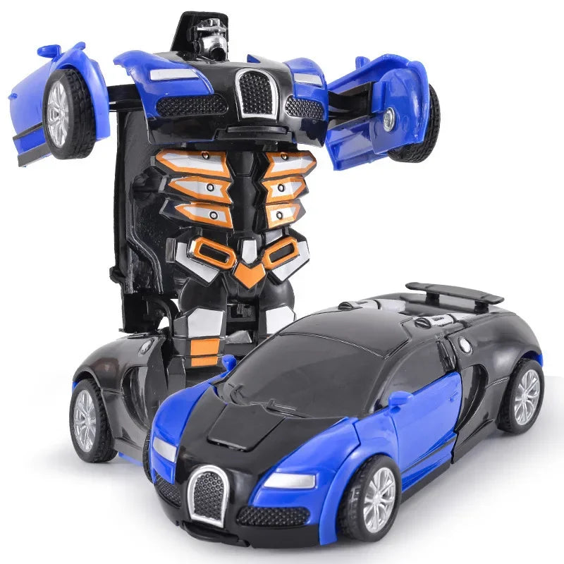 Voiture jouet à changement de forme à impact inertiel pour garçon, robot Autobot à changement de forme à un bouton, puzzle à changement de forme, collision