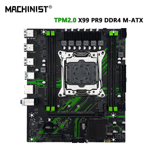Carte mère MACHINIST X99 X99 PR9, prise en charge TPM2.0 LGA 2011-3, processeur Intel Xeon E5 V3 et V4, RAM DDR4, SATA/NVME M.2, emplacement USB3.0