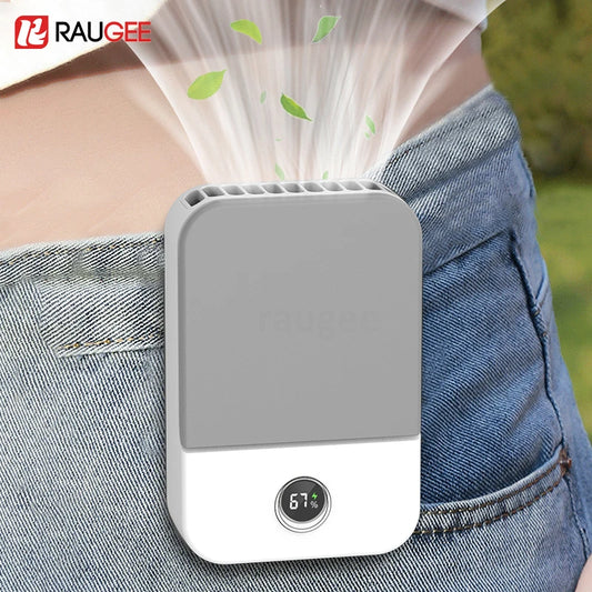 Mini ventilador de cuello portátil sin aspas, enfriador de aire, USB, 2000mAh, 3 velocidades
