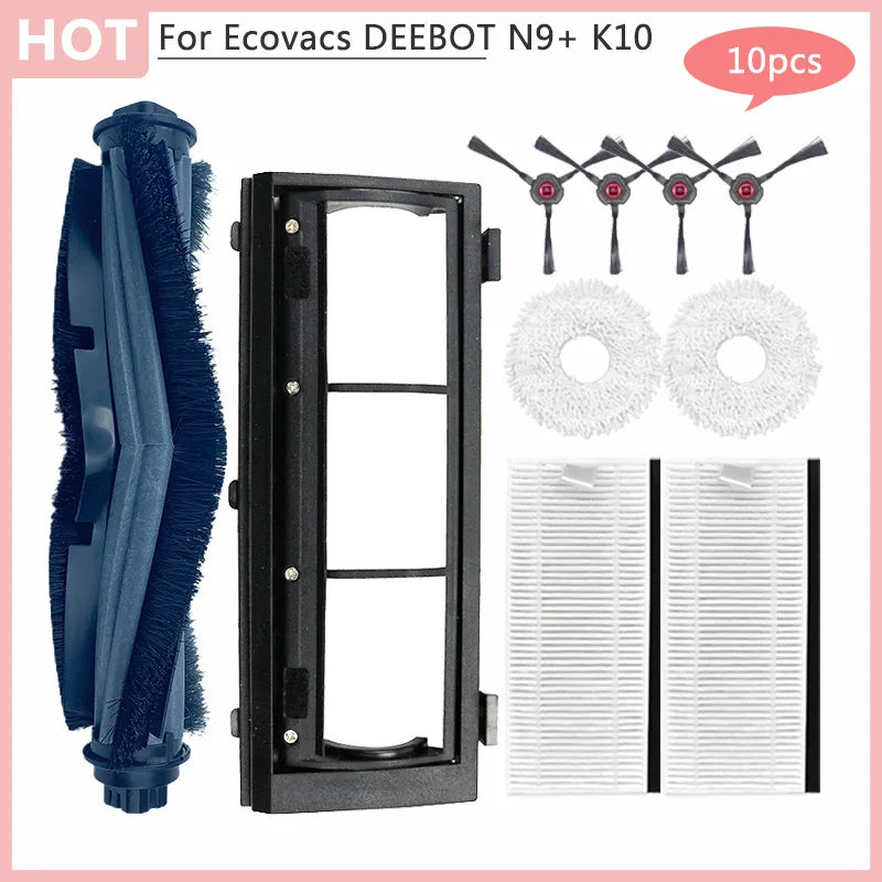 Main Brush Cover for Ecovacs DEEBOT N9 + K10 Yeedi Robot Vacuum Cleaner, Dust Box, Hepa Filter, Mop Cloth Module, Home Accessories