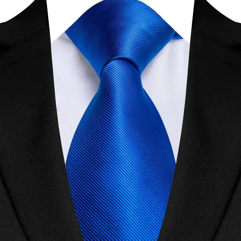 Cravate classique à rayures Paisley pour hommes — 8cm, Jacquard, bleu royal, accessoires, mariage