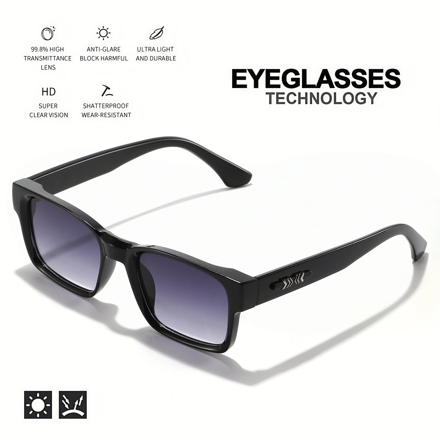 Lunettes de Soleil Rétro Punk Carrées UV400 — Extérieur Style Décontracté
