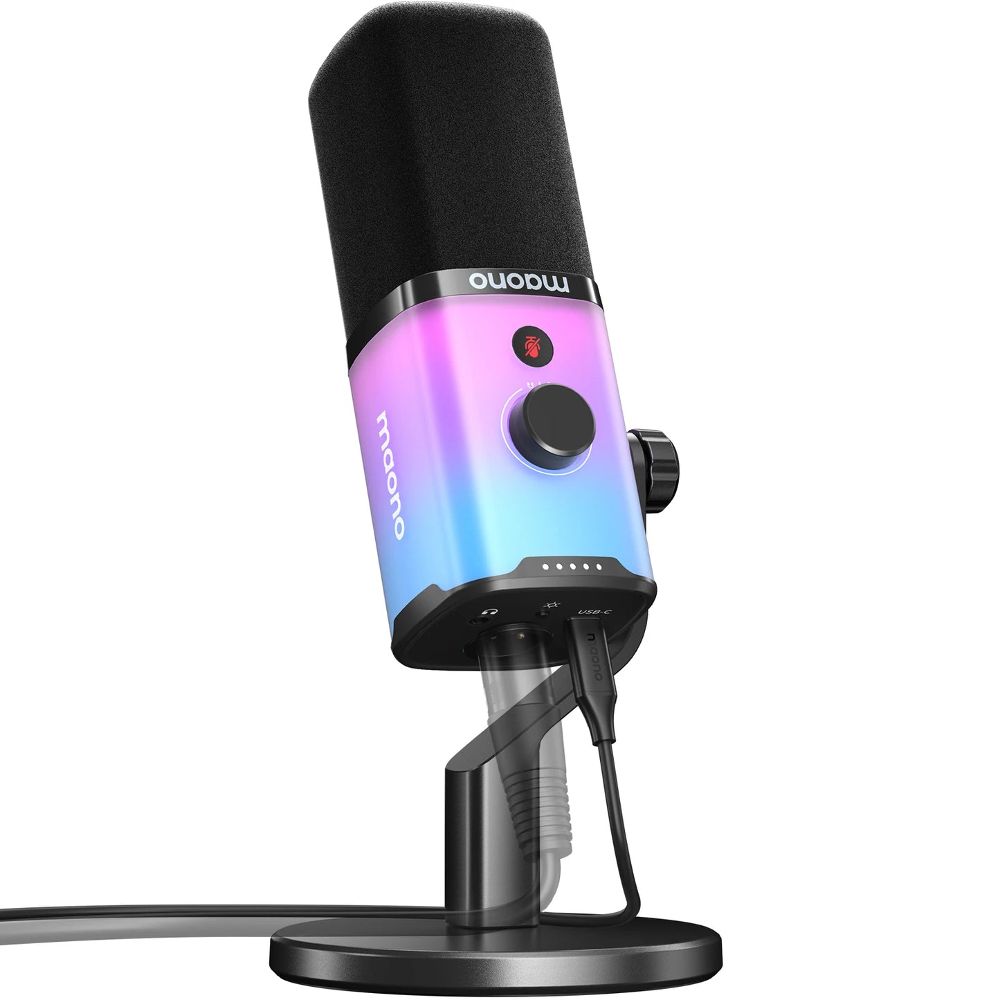 MAONO PD100X – Microphone gaming dynamique USB/XLR avec LED RGB, EQ et bouton muet pour PC et PS4/5