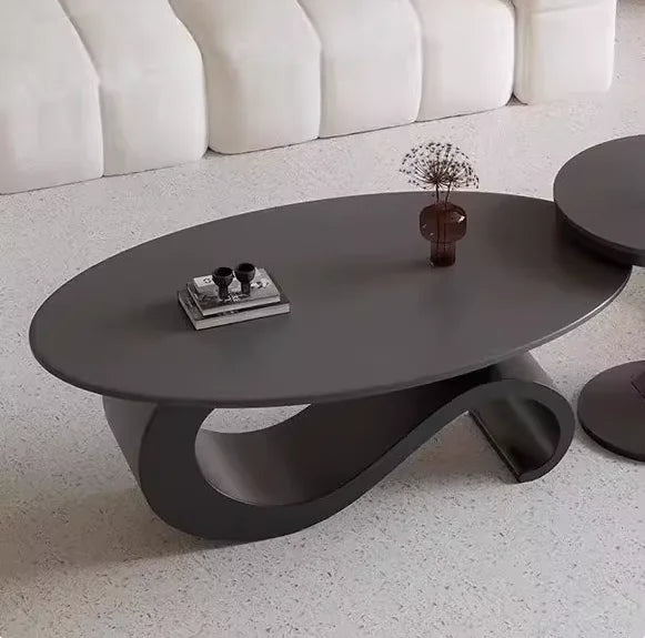 Mid-Century Retro Coffee Table, Oval Luxury, Nordic, Aesthetic, Classic, Living Room Low Table, Home Furniture