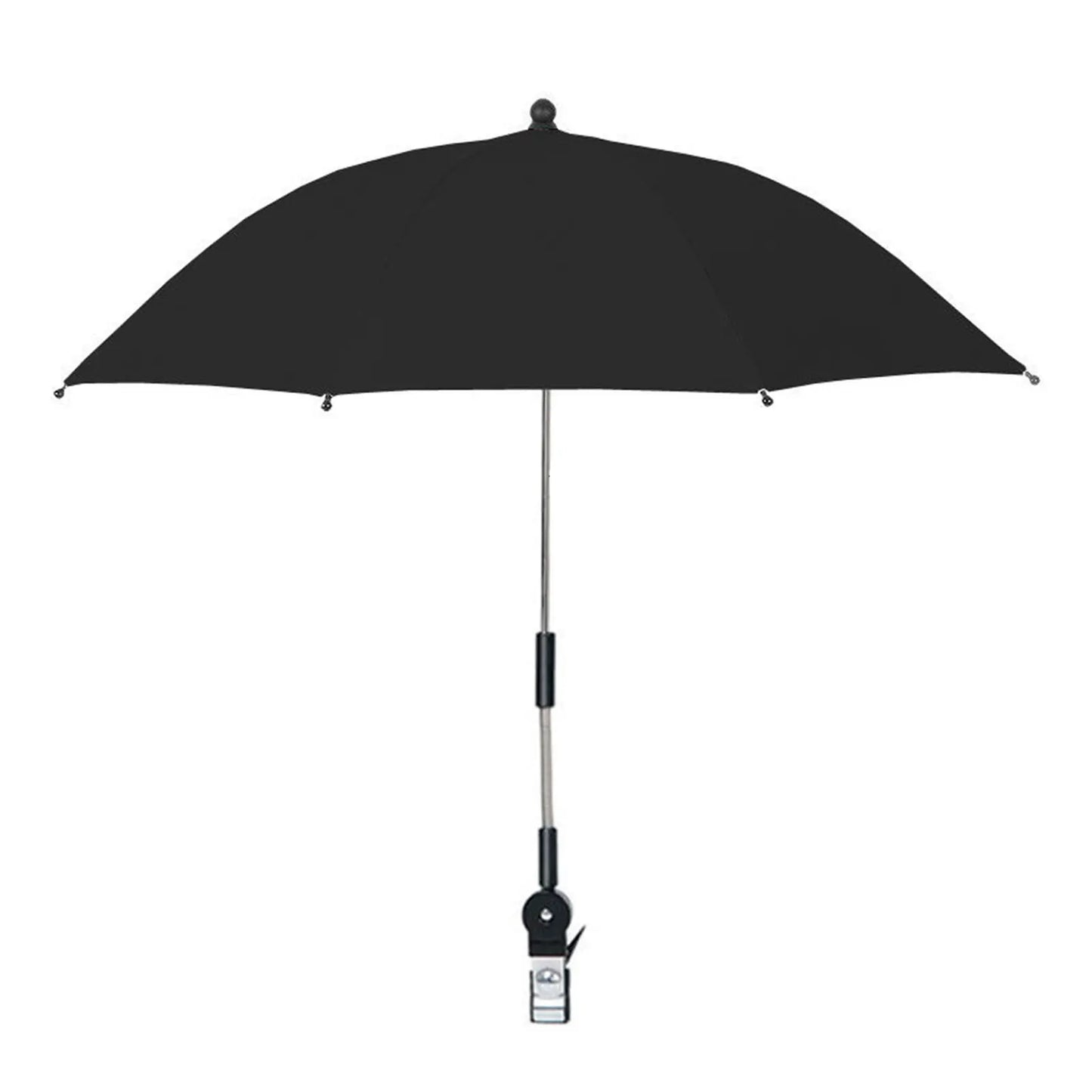 Parasol de chaise de plage protection UV — pare-soleil poussette bébé, 360°, réglable, pince