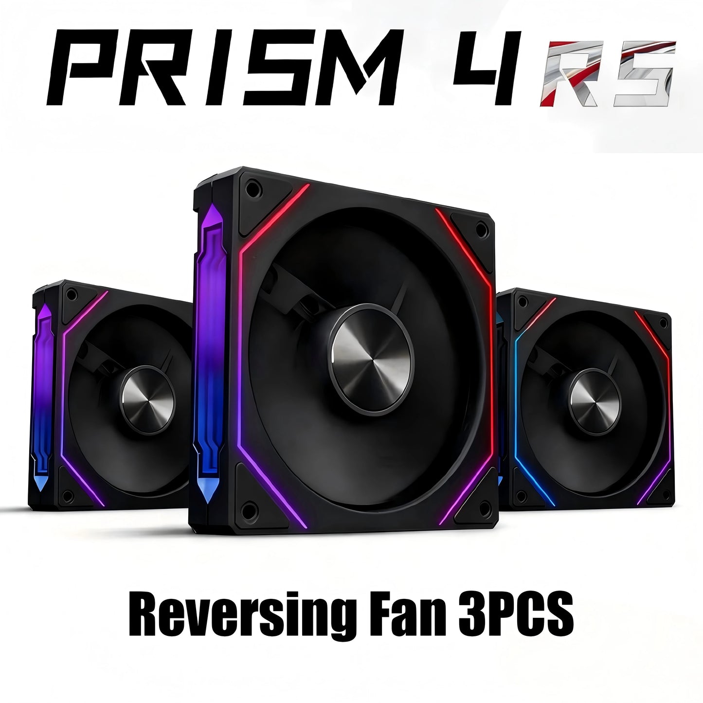 Ventilateur de boîtier d'ordinateur LDPCSJ PRISM 4 RS 12cm ARGB 4 broches, refroidissement silencieux, 12V, grand volume d'air, 800-1600 tr/min, pour PC de jeu de bureau