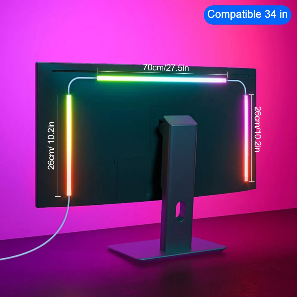 Bande lumineuse LED RGB pour synchronisation d'ambiance de jeu, affichage de moniteur d'ordinateur, rétro-éclairage, lumière de ramassage de couleur, décor intelligent de salle de jeu