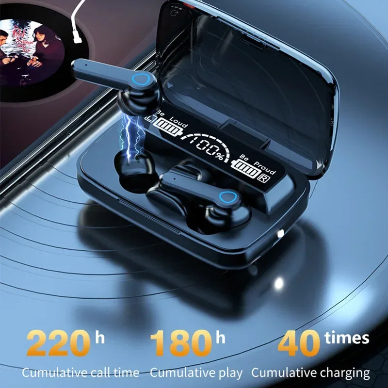 M19 TWS Bluetooth Wireless Earbuds, Smart Touch Control, Waterproof, LED Display, with Mic