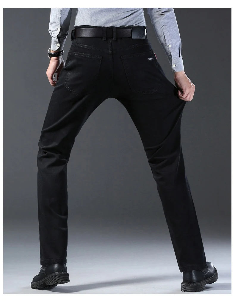 Jean Homme Stretch Noir — Biker Denim Coupe Ajustée Salopette