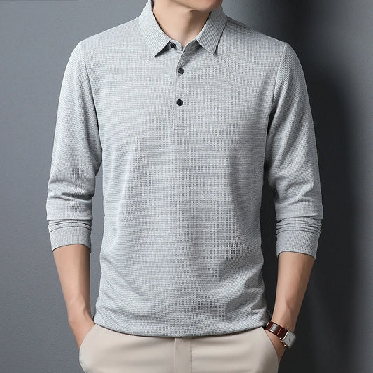 Polo Affaires Décontracté Manches Longues Homme — T-Shirt Été Confortable