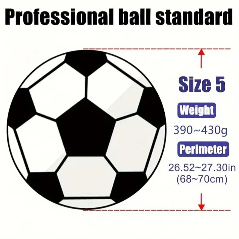 Ballon de Football Taille 5 PU — Sans Couture Match Extérieur Entraînement